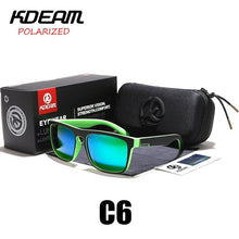 Carica l&#39;immagine nel visualizzatore di Gallery, Polarized Sunglasses Men 2023 KDEAM Top  Driving Sunglasses Square Frame Sun Glasses Male Mirror UV400 Eyewear TH-KD156