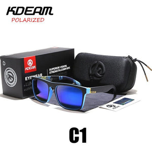 Polarized Sunglasses Men 2023 KDEAM Top  Driving Sunglasses Square Frame Sun Glasses Male Mirror UV400 Eyewear TH-KD156