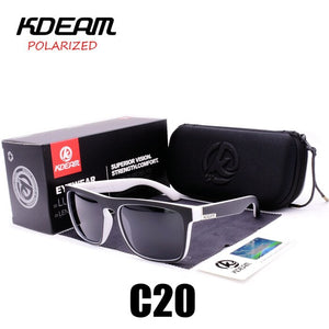 Polarized Sunglasses Men 2023 KDEAM Top  Driving Sunglasses Square Frame Sun Glasses Male Mirror UV400 Eyewear TH-KD156
