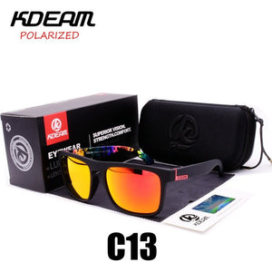 Polarized Sunglasses Men 2023 KDEAM Top  Driving Sunglasses Square Frame Sun Glasses Male Mirror UV400 Eyewear TH-KD156