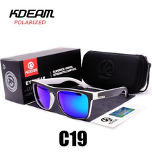 Carica l&#39;immagine nel visualizzatore di Gallery, Polarized Sunglasses Men 2023 KDEAM Top  Driving Sunglasses Square Frame Sun Glasses Male Mirror UV400 Eyewear TH-KD156
