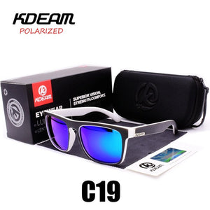 Polarized Sunglasses Men 2023 KDEAM Top  Driving Sunglasses Square Frame Sun Glasses Male Mirror UV400 Eyewear TH-KD156