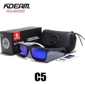 Polarized Sunglasses Men 2023 KDEAM Top  Driving Sunglasses Square Frame Sun Glasses Male Mirror UV400 Eyewear TH-KD156