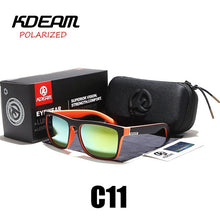 Carica l&#39;immagine nel visualizzatore di Gallery, Polarized Sunglasses Men 2023 KDEAM Top  Driving Sunglasses Square Frame Sun Glasses Male Mirror UV400 Eyewear TH-KD156