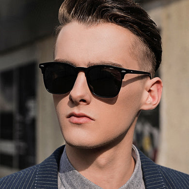 Polarized Sunglasses Men 2023 Retro Mirror Square Sunglasses Vintage Anti-Glare Driver's Sun Glasses For Men Oculos  shade