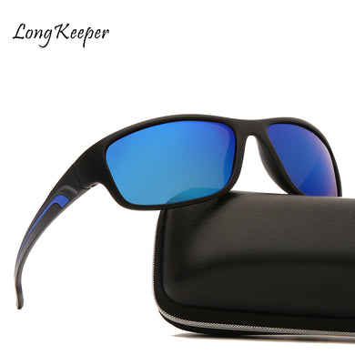 Polarized Sunglasses Men Brand Design Driving Sun glasses Square Blue Mirror Glasses For Men  UV400 Shades Eyewear