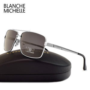 Polarized Sunglasses Men Designer UV400 Sun glasses Man Driving Sunlgass Mens 2023 Vintage Rectangle okulary oculos With Box