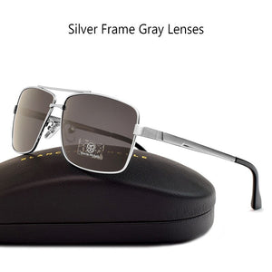 Polarized Sunglasses Men Designer UV400 Sun glasses Man Driving Sunlgass Mens 2023 Vintage Rectangle okulary oculos With Box