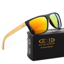 Carica l'immagine nel visualizzatore di Gallery, Occhiali da sole polarizzati da uomo Occhiali da sole con gamba in bambù 6 colori Occhiali da guida dal design piacevole Marca RUI HAO EYEWEAR 8204 