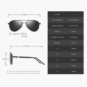 Polarized Sunglasses Men Women Classic Pilot Sun Glasses UV400 Alloy Frame Men Sunglasses with Glasses Case