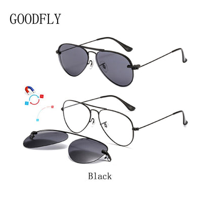Occhiali da sole polarizzati Uomo Donna Clip magnetica su lenti Occhiali da sole Pilota Occhiali da sole Cornice di occhiali Occhiali ottici Alla moda 2023