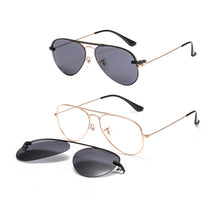 Load image into Gallery viewer, Polarized Sunglasses Men Women Magnetic Clip On Lens Sunglass Pilot Sun Glasses Frame Of Eyeglasses Optical Eyewear Trendy 2023