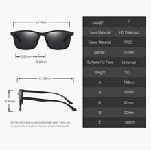 Carica l&#39;immagine nel visualizzatore di Gallery, Polarized Sunglasses Men Women TR Frame Sun Glasses UV400 Male Square Sunglasses with Glasses Case