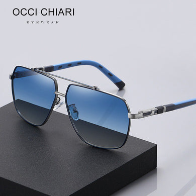 Polarized Sunglasses Men Two-color Big Frame Sunglasses Oversized For Men  Brand UV400 Blue Car Driving Glasses