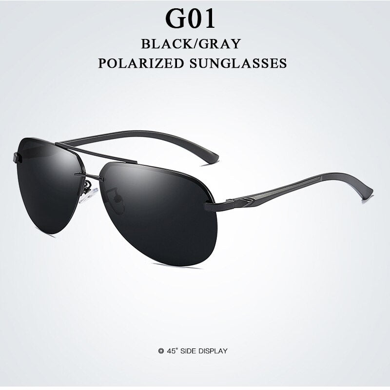 Polarized Sunglasses Rimless Sunglasses Men Glasses Gafas De Sol Polarizadas Lentes Aviador Polar  Drive Okulary