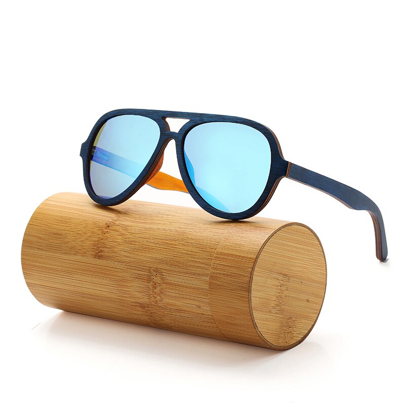 Occhiali da sole polarizzati Donna Uomo Skateboard a strati Montatura in legno Occhiali stile quadrato per occhiali da donna in scatola di legno 