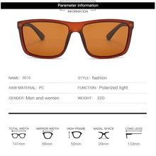 Load image into Gallery viewer, Polarized Sunglasses for Men Plastic Men&#39;s Square Driving Eyewear Travel Sun Glass Shades for Women UV400 9-JY8213