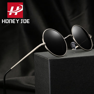 Polarized Vintage Retro Round Sunglasses Men Women Metal Frame Driving Sun Glasses Brand Designer Mirror Black Eyewear UV400