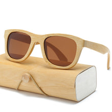 Load image into Gallery viewer, Polarized Wood Sunglasses Men women square bamboo Women Mirror Polaroid Sun Glasses for men women retro de sol Handmade Pink