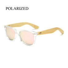 Load image into Gallery viewer, Polarized Wood Sunglasses Men women square bamboo Women Mirror Polaroid Sun Glasses for men women retro de sol Handmade Pink