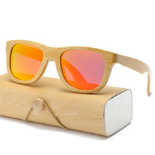 Load image into Gallery viewer, Polarized Wood Sunglasses Men women square bamboo Women Mirror Polaroid Sun Glasses for men women retro de sol Handmade Pink