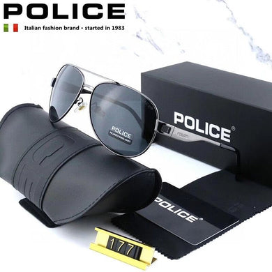 Police  Brand Sunglasses Men's Polarized Pilot Sunglasses Top Brand Designer AAA+ Driving Glasses UV400 P177-2