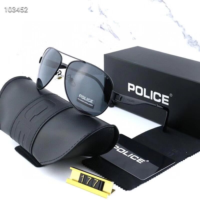Police  Brand Sunglasses Men's Polarized Pilot Sunglasses Top Brand Designer AAA+ Driving Glasses UV400 P177-2