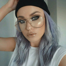 Load image into Gallery viewer, Polit Glasses Frame Oversized  CateyeMen Women's Sun Glasses Metal Frame Eyewear Vintage Female Clear Lens Optics Spectacle