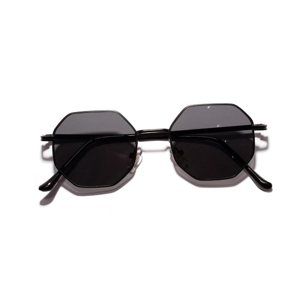 Polygon Sunglasses for Women 2023 Sun Glasses with Gold Metal Frame Wraped Men Eyeglasses Beach Street Travel Gift