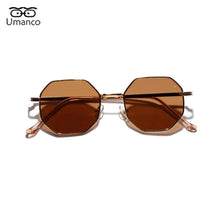 Load image into Gallery viewer, Polygon Sunglasses for Women 2023 Sun Glasses with Gold Metal Frame Wraped Men Eyeglasses Beach Street Travel Gift