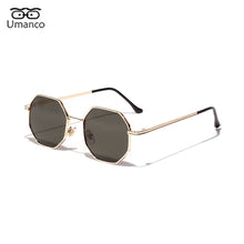 Load image into Gallery viewer, Polygon Sunglasses for Women 2023 Sun Glasses with Gold Metal Frame Wraped Men Eyeglasses Beach Street Travel Gift
