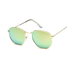 Carica l'immagine nel visualizzatore di Gallery, Occhiali da sole poligonali Occhiali da donna Occhiali da sole in metallo retrò Donna Specchio vintage Oculos De Sol Feminino UV400 