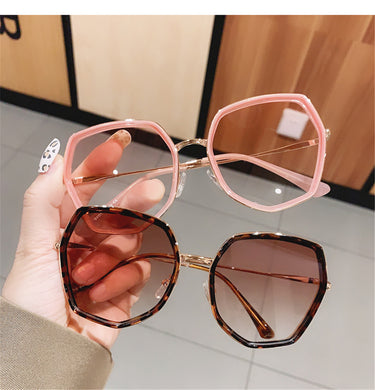 Polygonal Women Sunglasses Female Big Frame Trendy Glasses 2023  Brand Designer Eyeglasses UV400 Sun Shades Eyewear