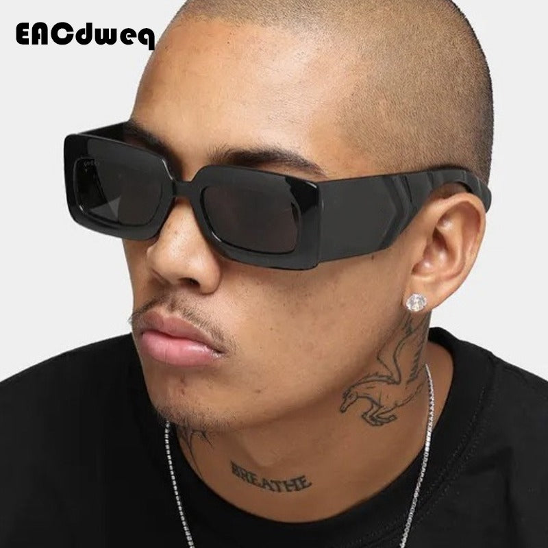 Black wide deals frame square sunglasses