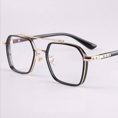 Popular Retro Men Female Flat Mirror Metal Double Beam Aviator TR Glasses Frame can be equipped with Myopia and Presbyopia F770