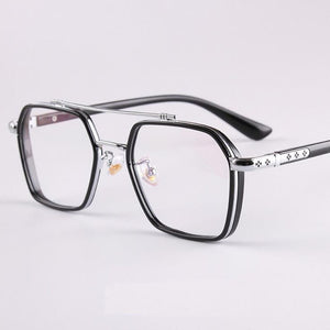 Popular Retro Men Female Flat Mirror Metal Double Beam Aviator TR Glasses Frame can be equipped with Myopia and Presbyopia F770