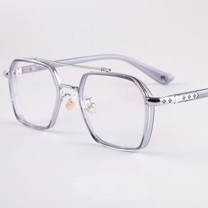 Popular Retro Men Female Flat Mirror Metal Double Beam Aviator TR Glasses Frame can be equipped with Myopia and Presbyopia F770