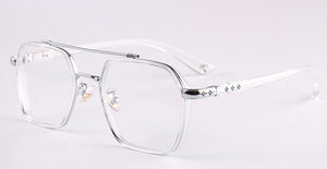 Popular Retro Men Female Flat Mirror Metal Double Beam Aviator TR Glasses Frame can be equipped with Myopia and Presbyopia F770