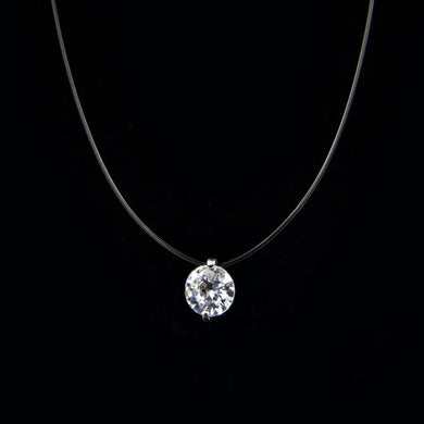 Female Transparent Fishing Line Necklace Silver Color Invisible Chain Women Rhinestone Choker Necklace Collier Femme