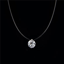 Carica l&#39;immagine nel visualizzatore di Gallery, Female Transparent Fishing Line Necklace Silver Color Invisible Chain Women Rhinestone Choker Necklace Collier Femme