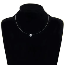Carica l&#39;immagine nel visualizzatore di Gallery, Female Transparent Fishing Line Necklace Silver Color Invisible Chain Women Rhinestone Choker Necklace Collier Femme