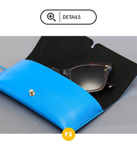 Portable Sunglasses Leather Case For Women Men Red Blue Soft Bag Set Unisex Eyeglass Box Protection Packaging