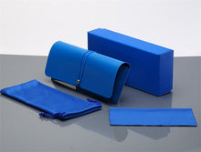 Load image into Gallery viewer, Portable Sunglasses Leather Case For Women Men Red Blue Soft Bag Set Unisex Eyeglass Box Protection Packaging