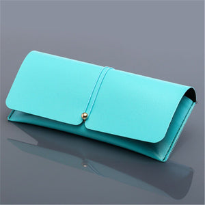 Portable Sunglasses Leather Case For Women Men Red Blue Soft Bag Set Unisex Eyeglass Box Protection Packaging