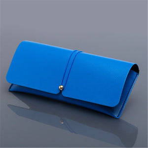 Portable Sunglasses Leather Case For Women Men Red Blue Soft Bag Set Unisex Eyeglass Box Protection Packaging