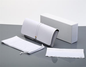Portable Sunglasses Leather Case For Women Men Red Blue Soft Bag Set Unisex Eyeglass Box Protection Packaging