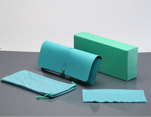 Portable Sunglasses Leather Case For Women Men Red Blue Soft Bag Set Unisex Eyeglass Box Protection Packaging