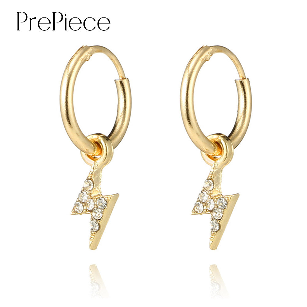Alloy Lightning Stud Earrings Retro Small Earring Trendy Jewelry Accessories for Woman boucle d'oreille 2018 PE1290