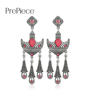 Fashion Charm Retro Personality Stripes Long Earrings Temperament Ethnic Style Earings Fashion Jewelry Oorbellen PE0804