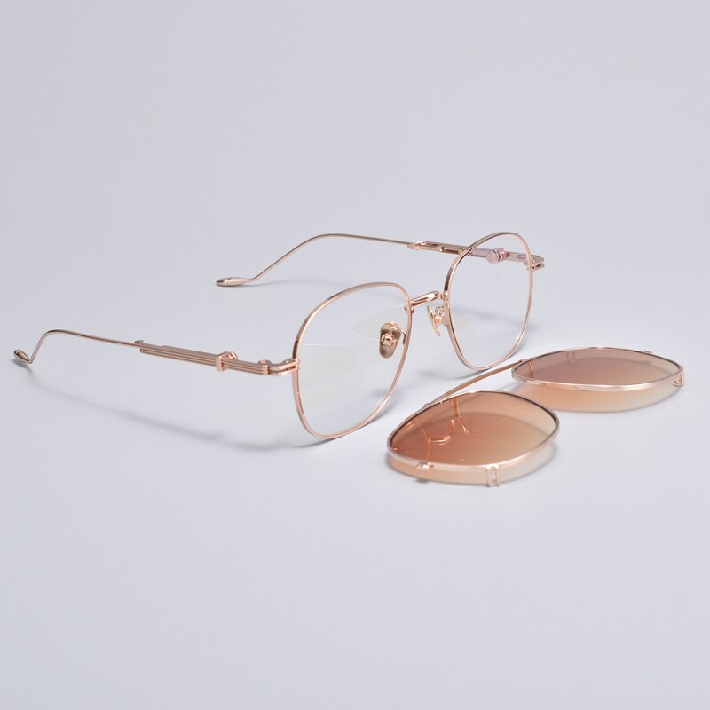 Prescription Eyeglasses Frame With clip sunglasses men Women square Myopia Optical Gentle  Diplo-lone wolf 032  Reading glasses